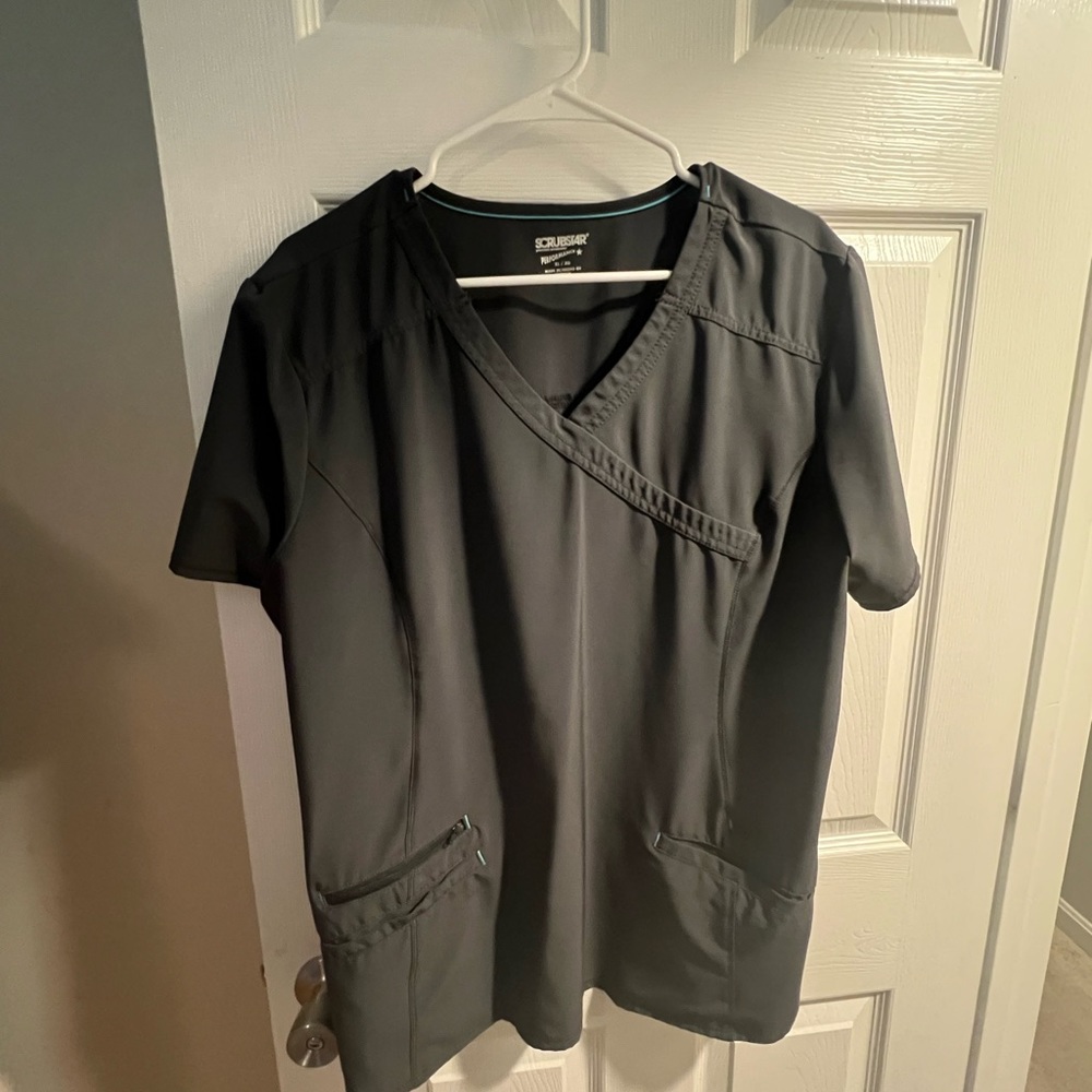 Grey Scrub star scrub top